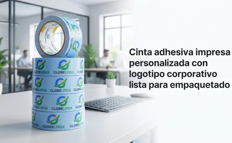 Cinta adhesiva impresa personalizada con logotipo corporativo lista para empaquetado