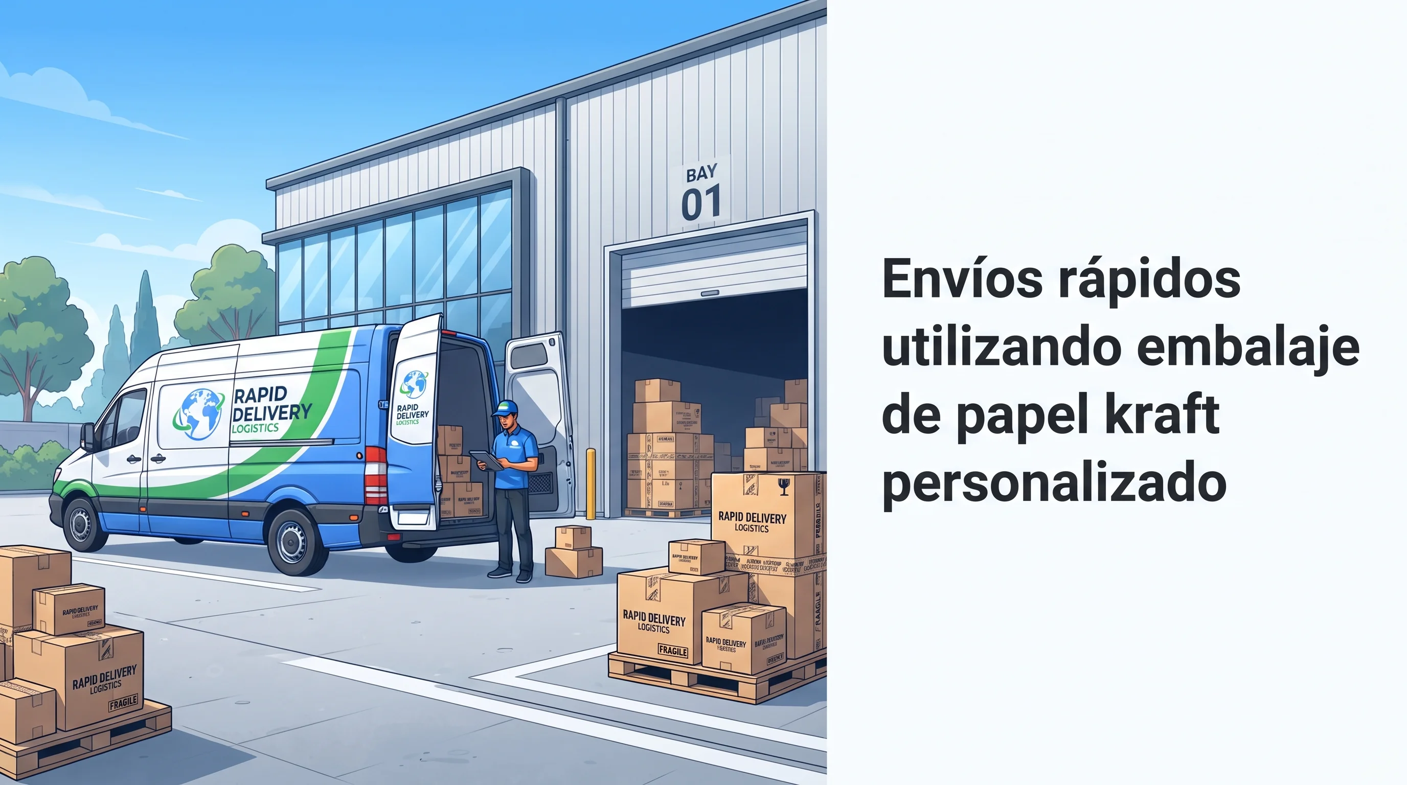 Envíos rápidos utilizando embalaje de papel kraft personalizado