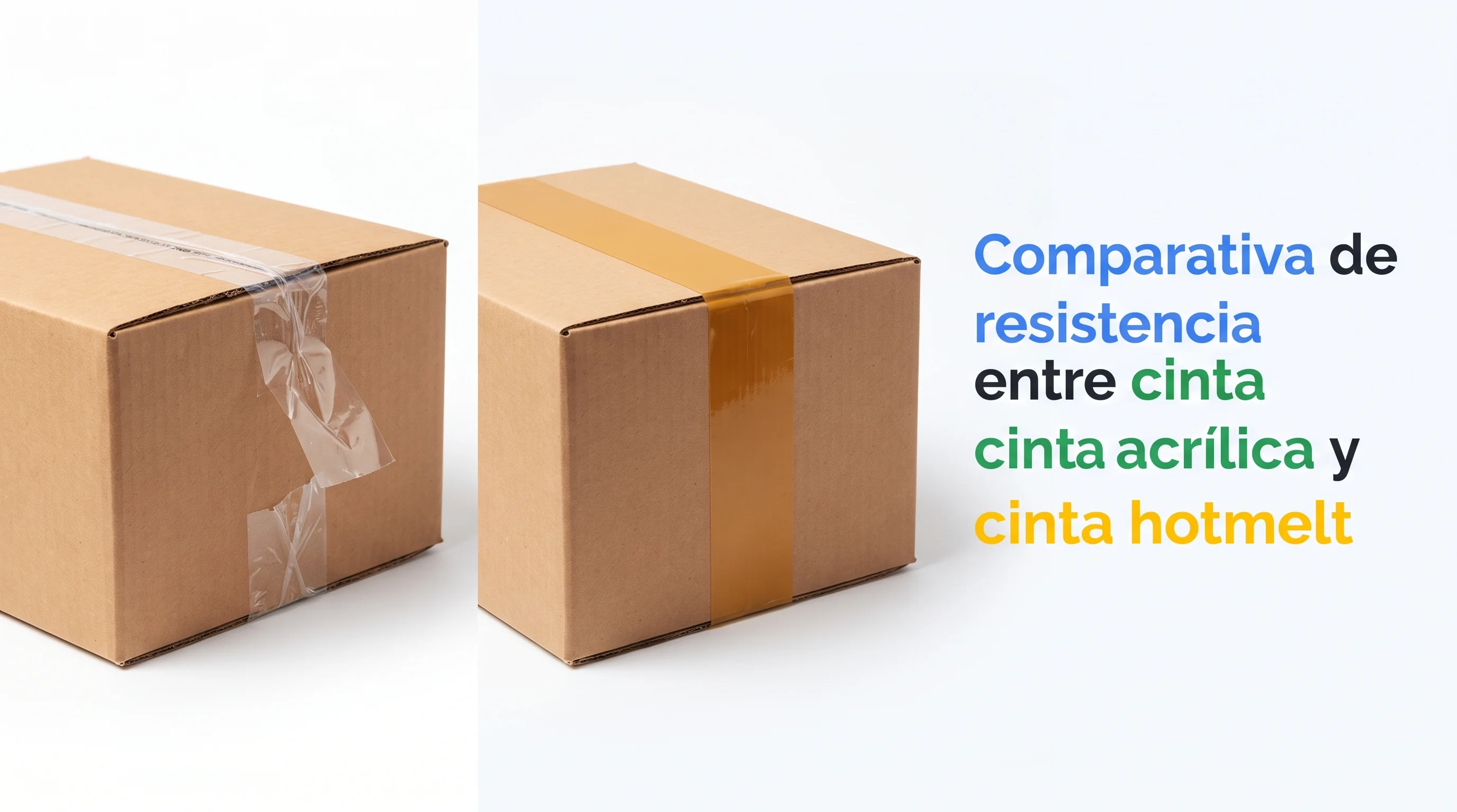 Comparativa de resistencia entre cinta acrílica y cinta hotmelt